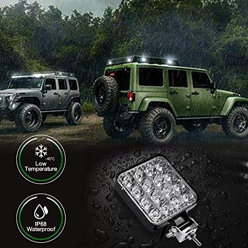 Led Light Bar, 20PCS 4inch 48W LED Square Light, Vehicle Black 20pcs