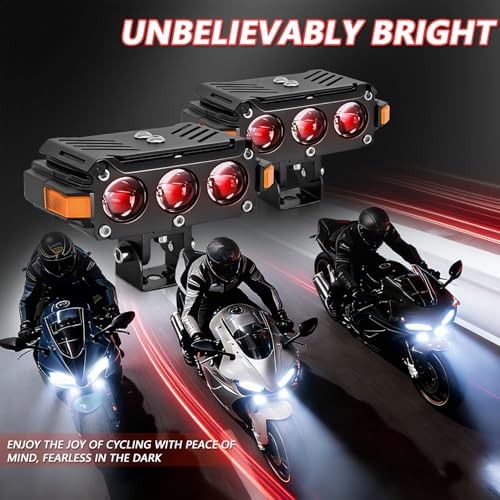 Motorcycle Light Bar,4 Modes 80W Offroad 80W Light 2pcs White Yellow Red Amber