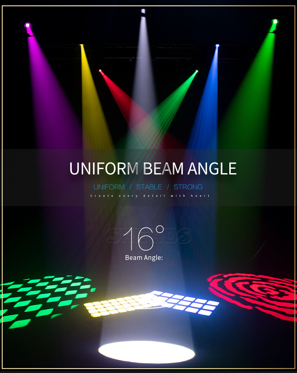 100W Moving Head Stage Lighting LED Beam Spot RGBW Gobo DMX Disco DJ Party Light