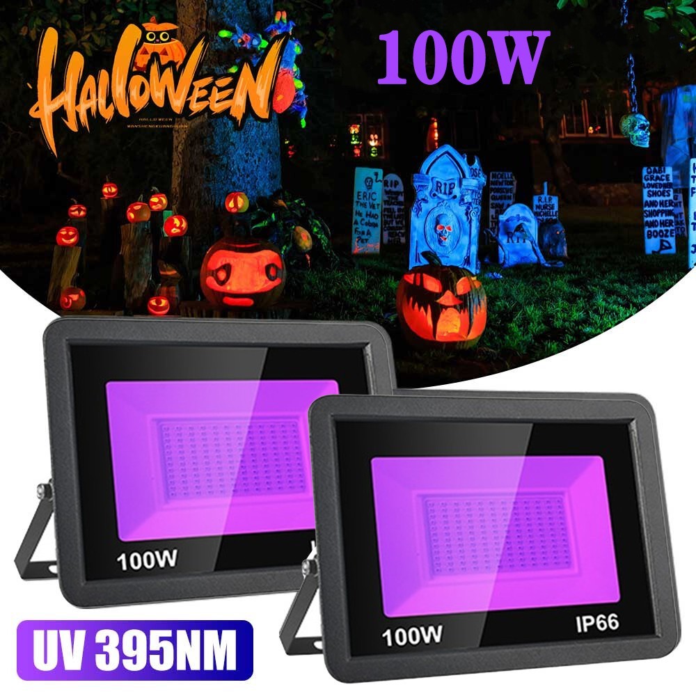 2Pcs UV Black Light 100W Bar UV LED Stage Blacklight Party DJ Club for Halloween