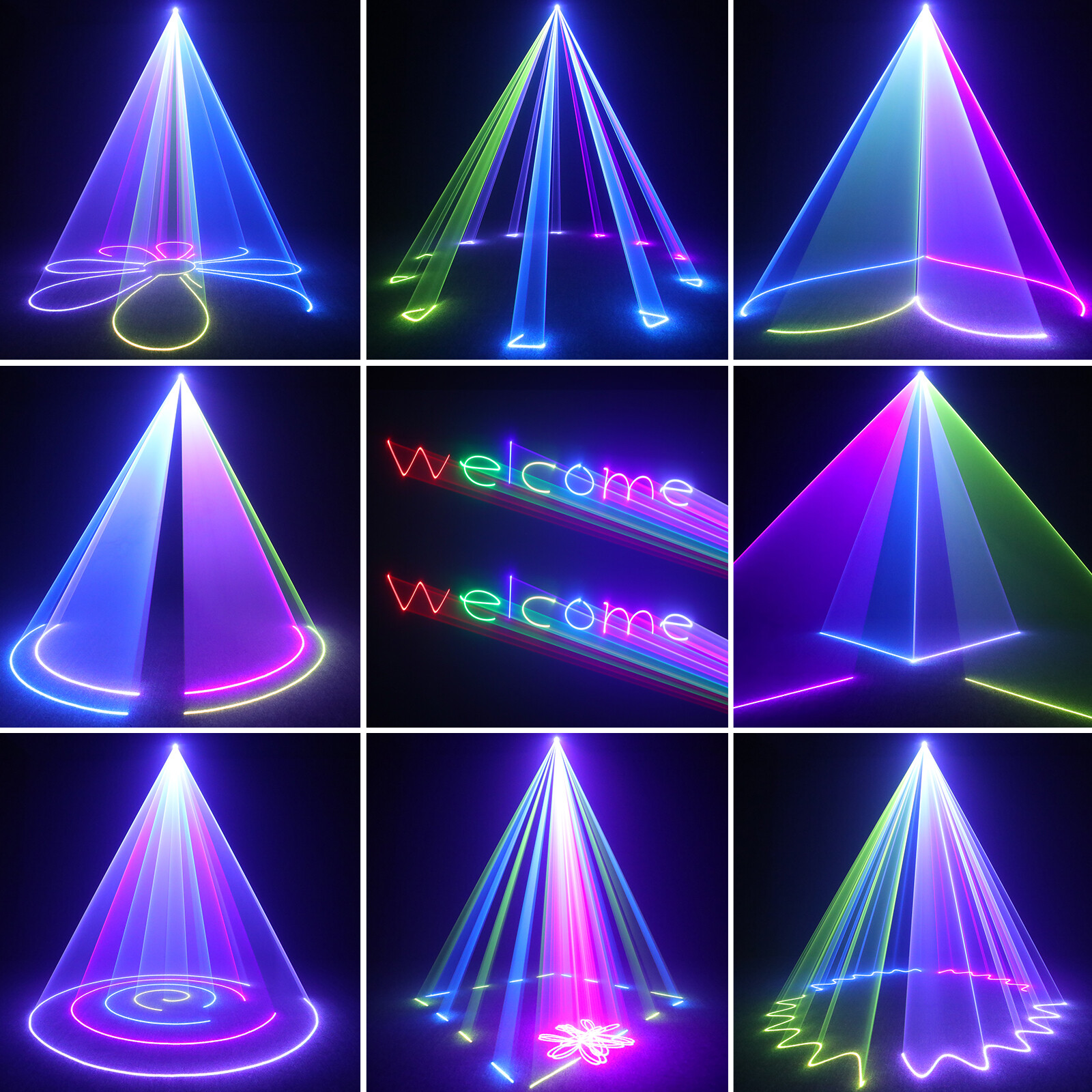 Laser Scanner Animation Projector DMX RGB LED Beam DJ Party Stage Light app Show