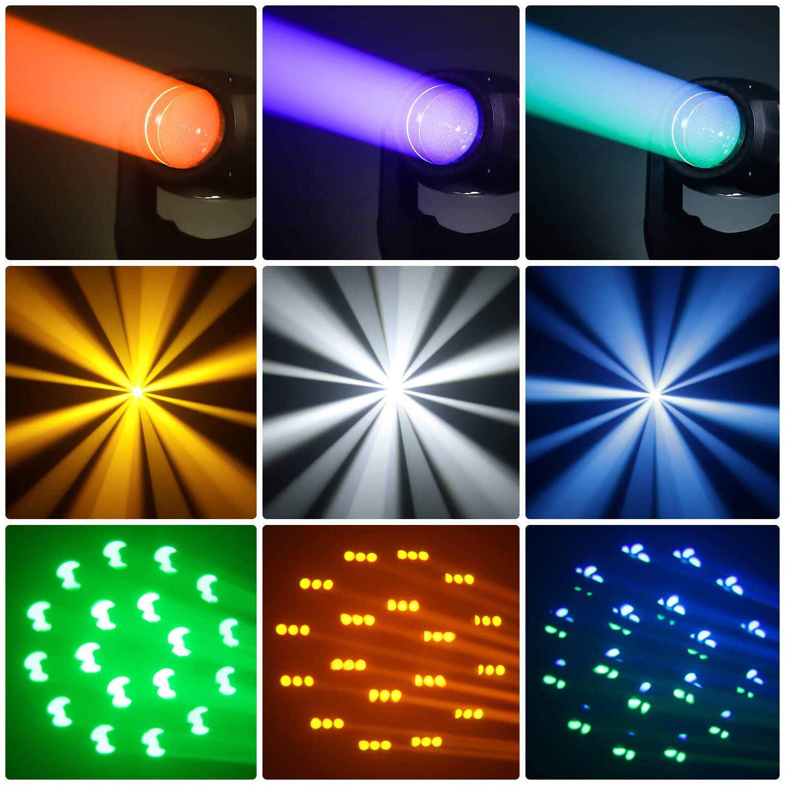 200W LED Moving Head Lights 8Prism RGBW Gobo Beam Spot Light DJ Disco DMX &Case