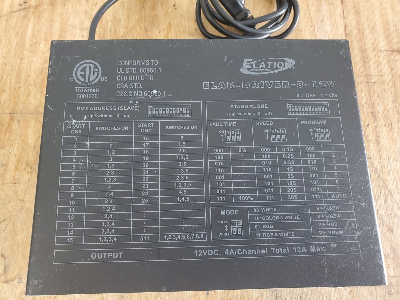 Elation ELAR-Driver-8-12V 8 CH 12V LED Power Supply