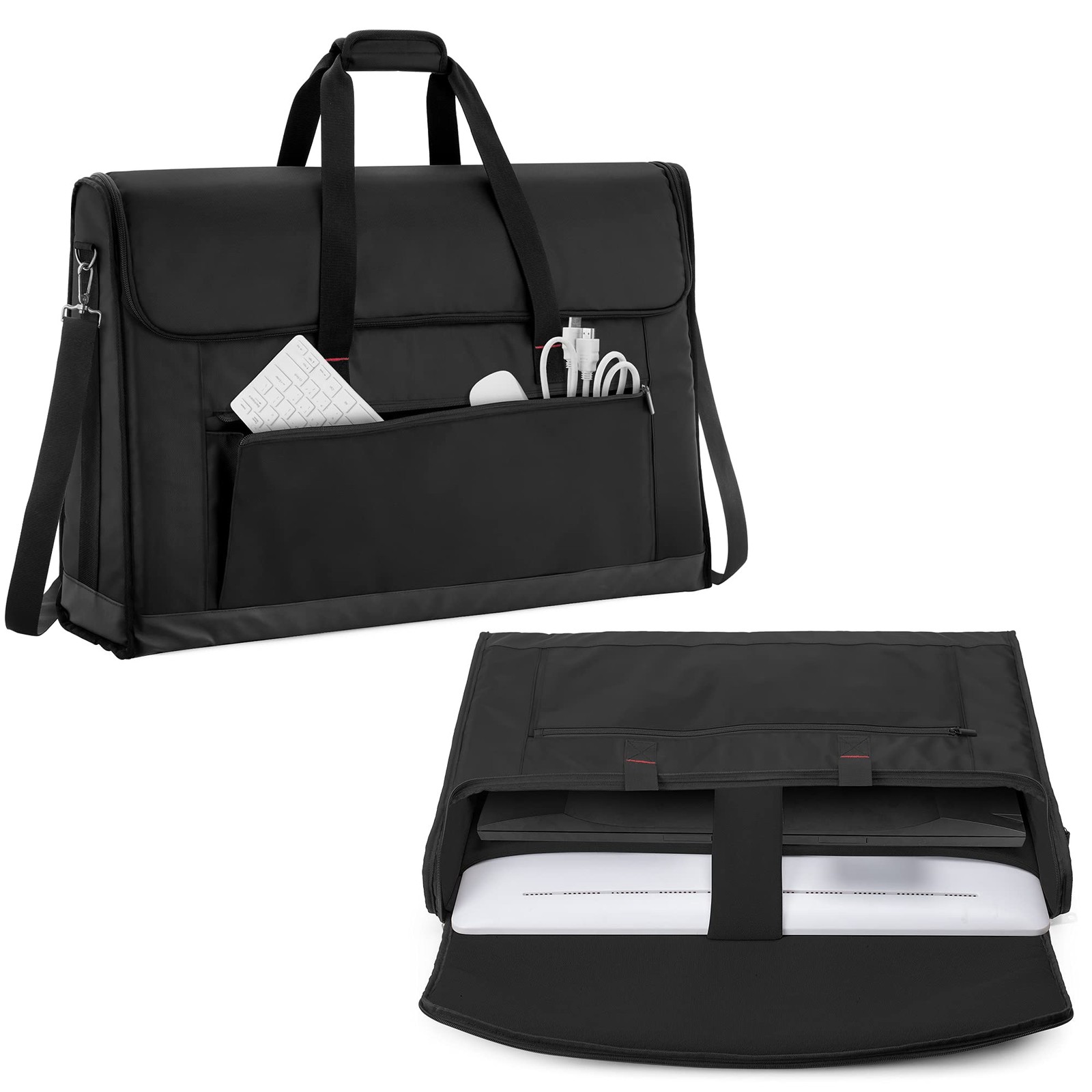 Trunab Monitor Carrying Case 24-27 Inch Padded Travel Bag Hold Up to 2 LCD Scree