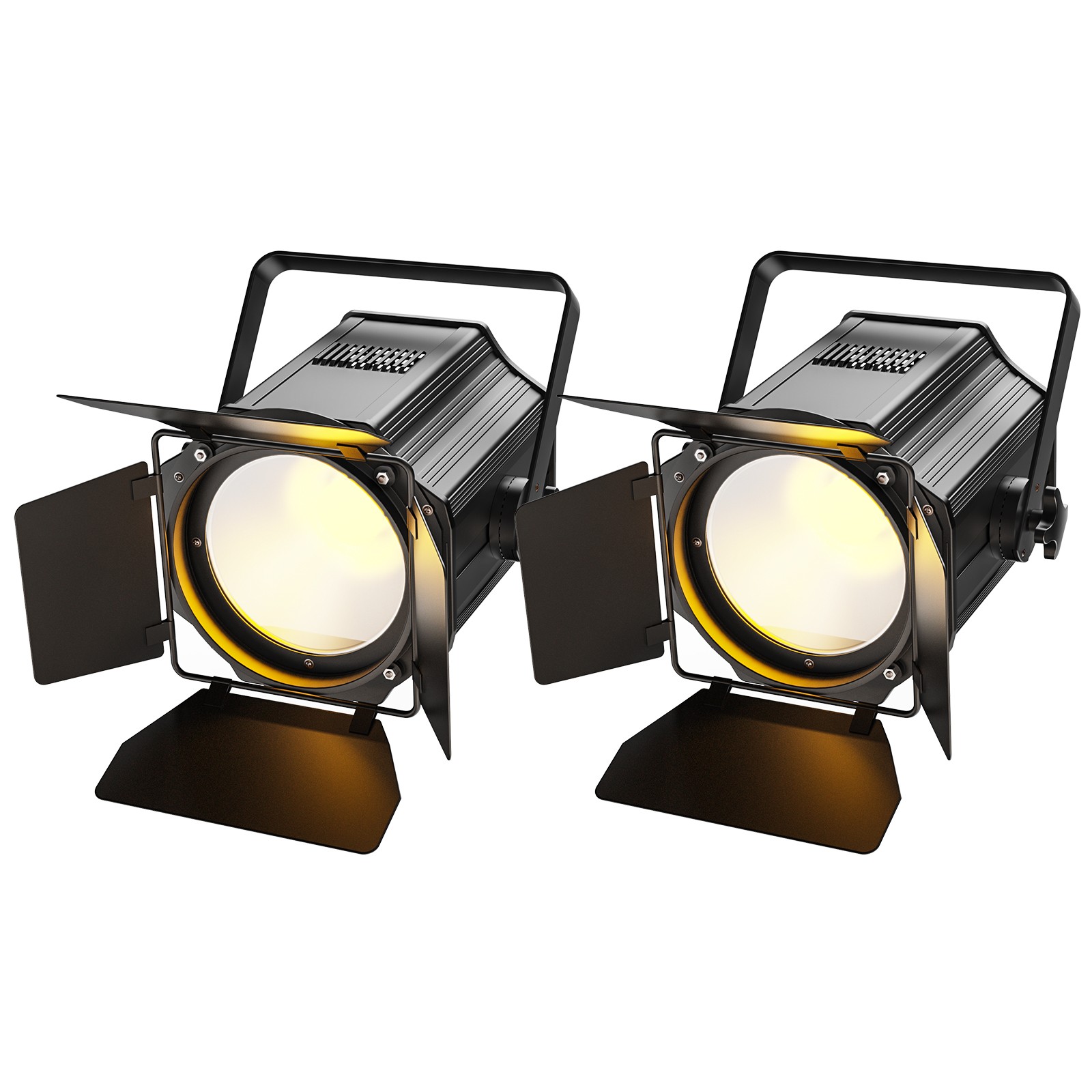 COB 200W Warm & Cold White Par Light Spotlights Stage Lighting with Barn Door DJ