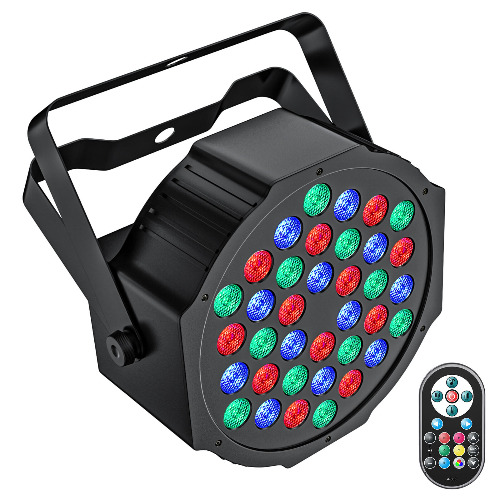 108W 36LED RGB Par Can Stage Light DMX Disco Uplighter Wash Lighting w/Remote