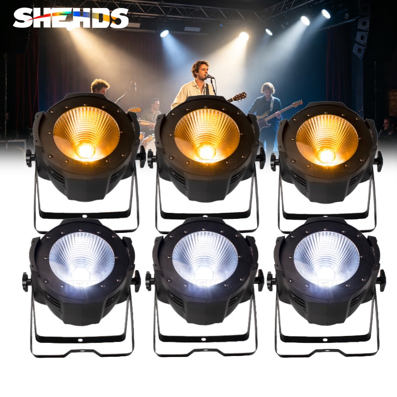 6PCS 200W Audience Blinder COB LED Par Light Cool + Warm White DMX Stage DJ Show