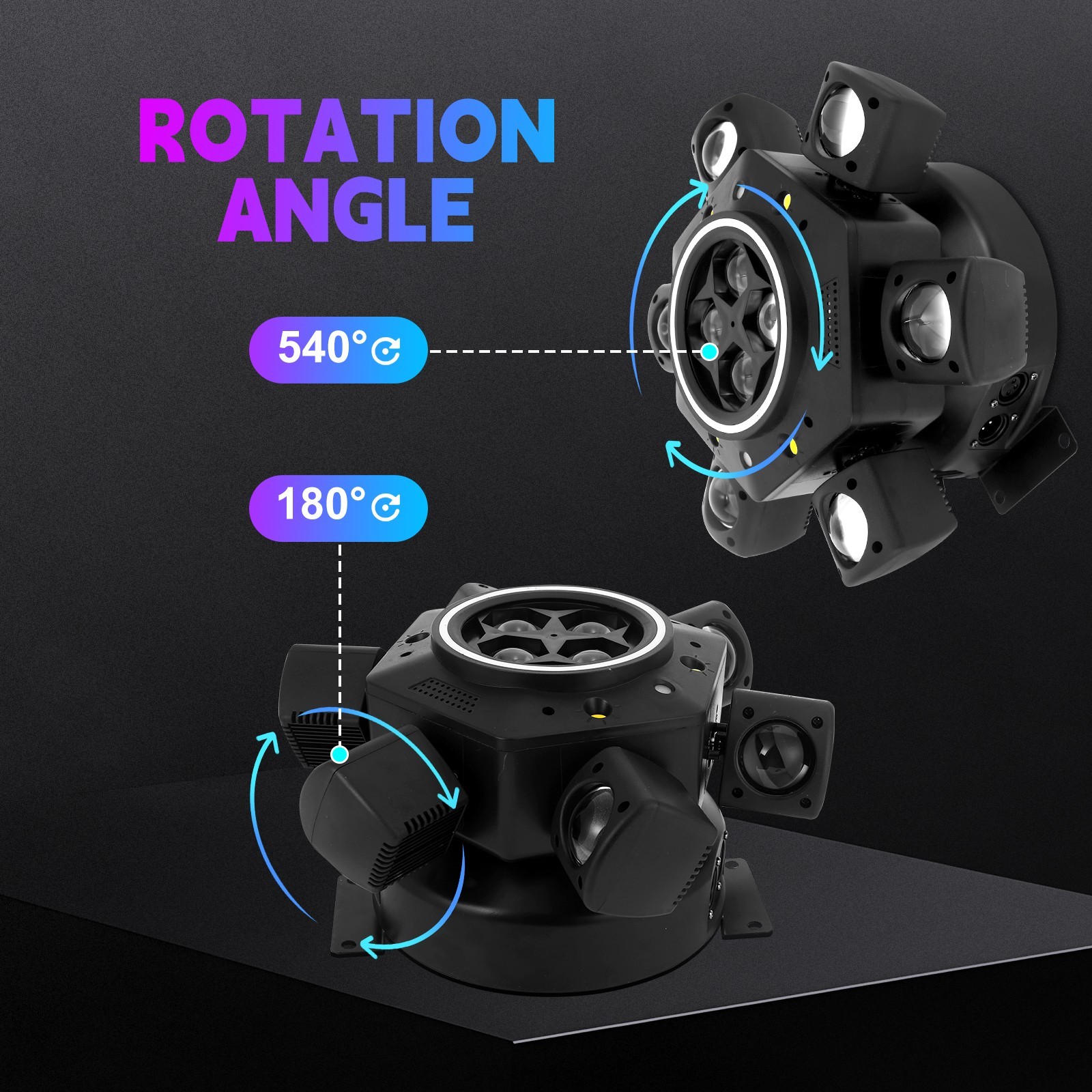 6 Arm Laser RGBW LED Moving Head Light Disco Stage Lighting Beam DMX512