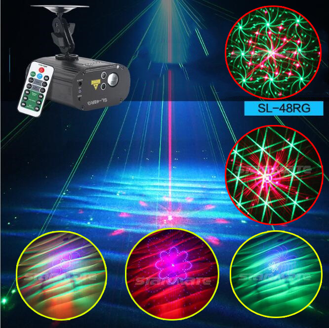 Red Green Blue Wavy Galaxy 12 patterns Indoor DJ Bar Xmas remote Laser Light