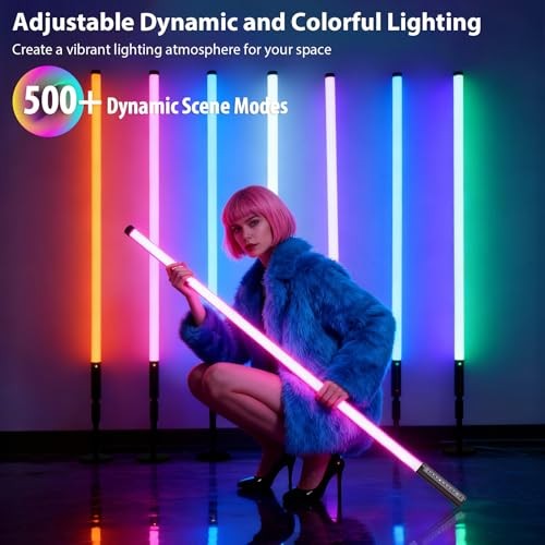 6 Pack 3ft RGB Tube Light Portable 5000mAh Battery Powered LED Tube Lights