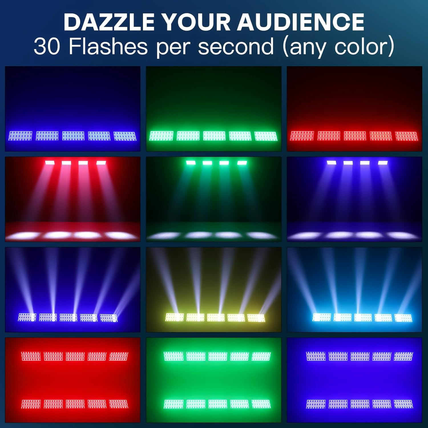 LED Stage Light 300W Strobe Lights, Wash & Beam DJ Bar Lighting, 664 Pcs RGBW LE