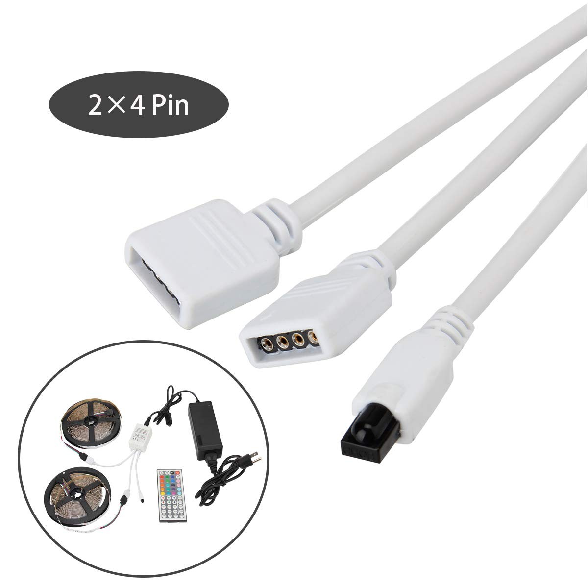 BZONE RGB LED Controller 2-Port 4Pin Dual Output with 44 Keys IR LED Light Re…