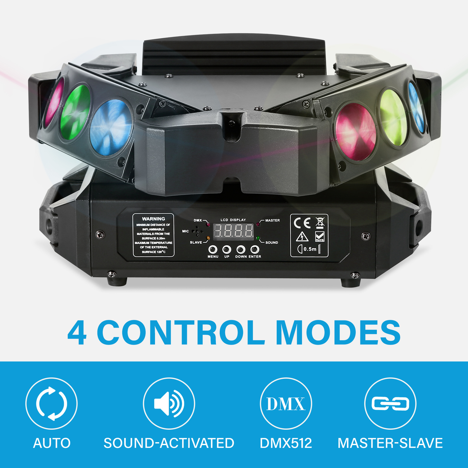 60W Spider Moving Head Light RGB 9 LED Stage DJ Beam Light DMX / Sound Activated