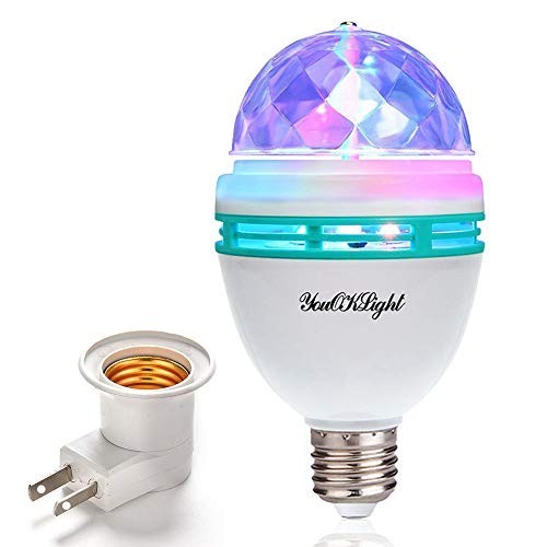 Disco Ball Light LED Rotating Strobe E26 RGB Party Bulb Crystal Color Changing