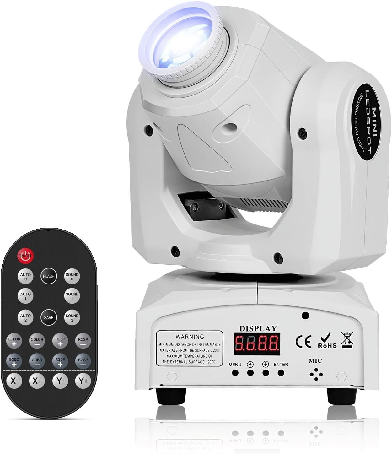 60W Moving Head Lights, White Moving LED DJ Lights RGBW Stage Light with Remote