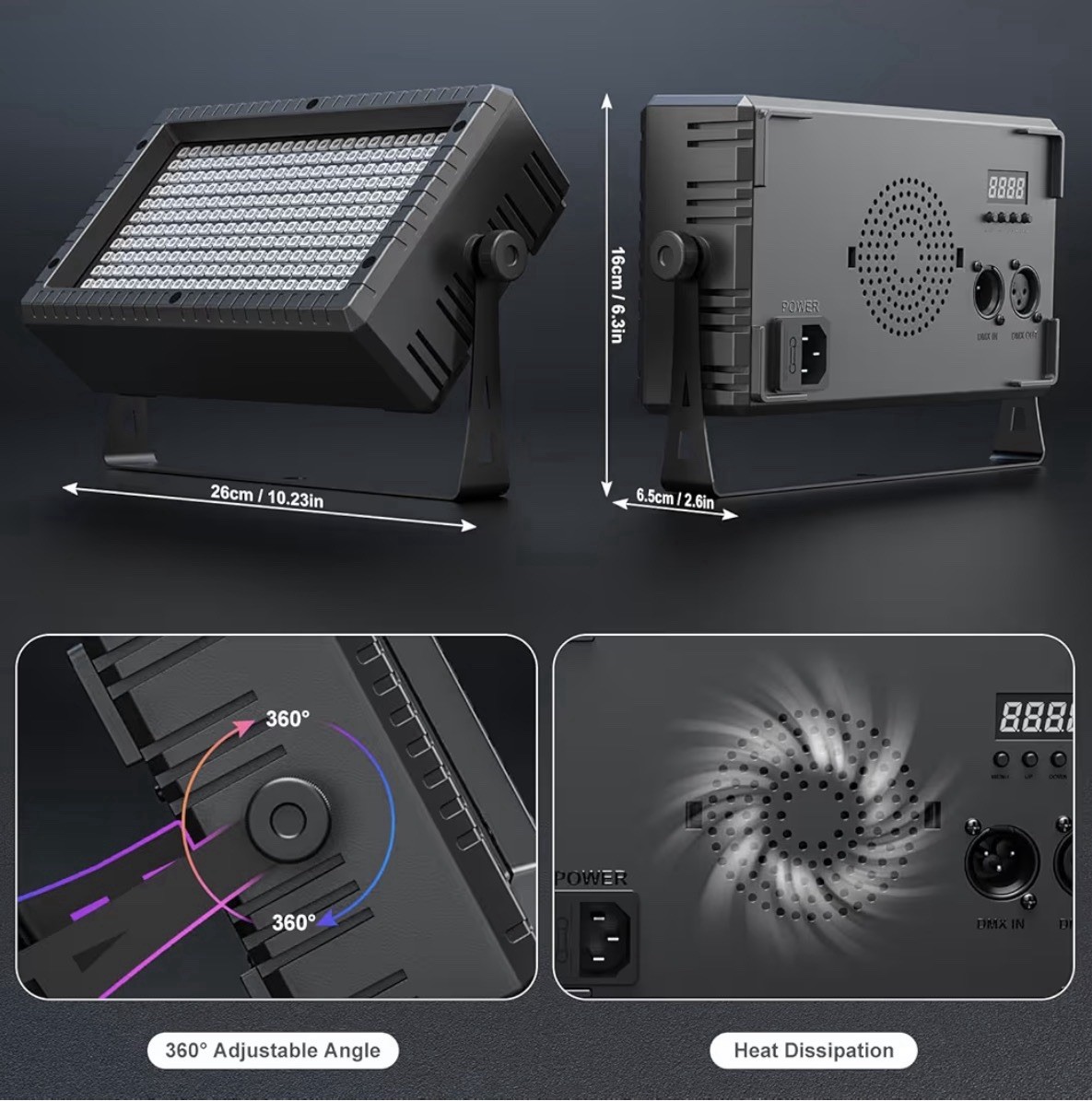 RGB 288LED Wall Wash Light Strobe DMX Stage DJ Beam Light Party Show Lights