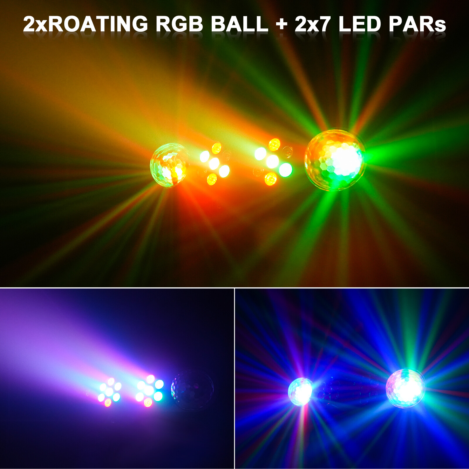 Portable Party Lighting Stand With Dual Mirror Balls For Stage Show Bar Club