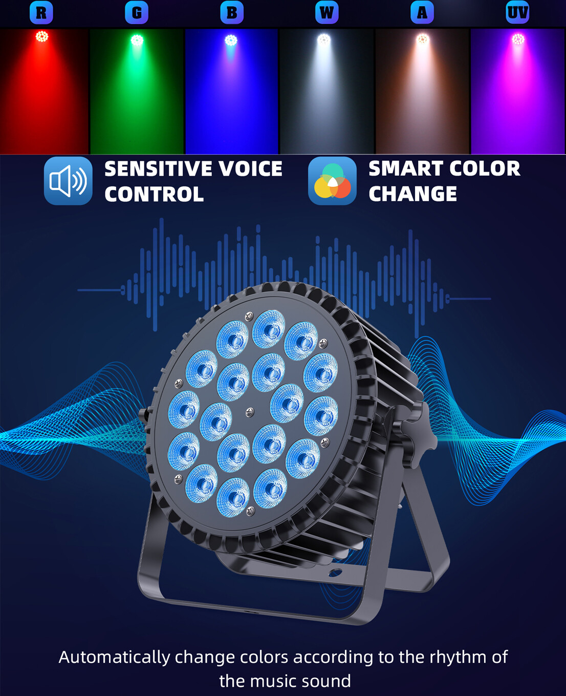270w 18 Led RGBW UV Stage Par Light DMX Disco Event Show Party Club Party Lamp