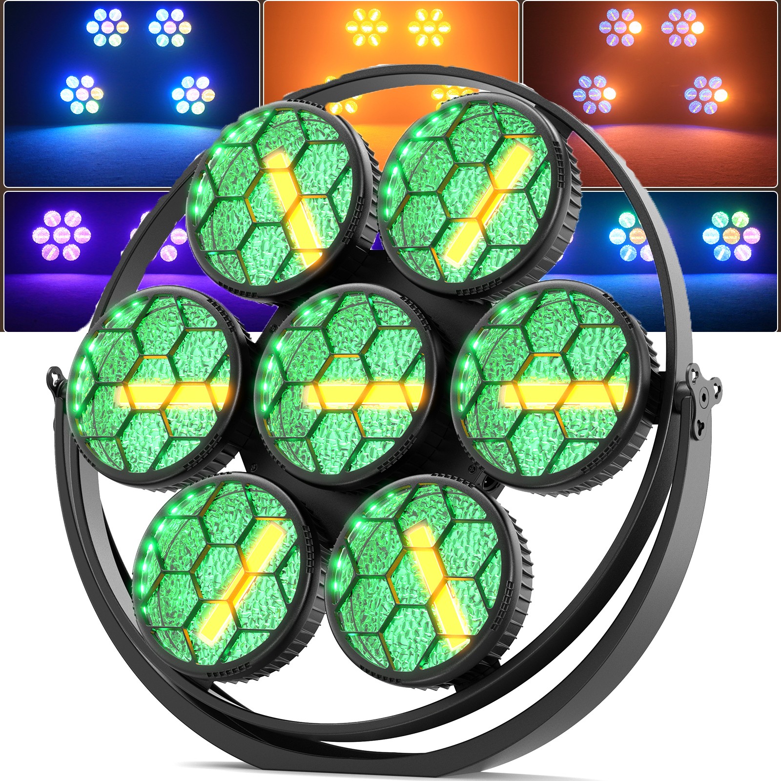 UKING 490W COB Par Light LED RGB DMX Stage Light Audience Blinder DJ Disco Show