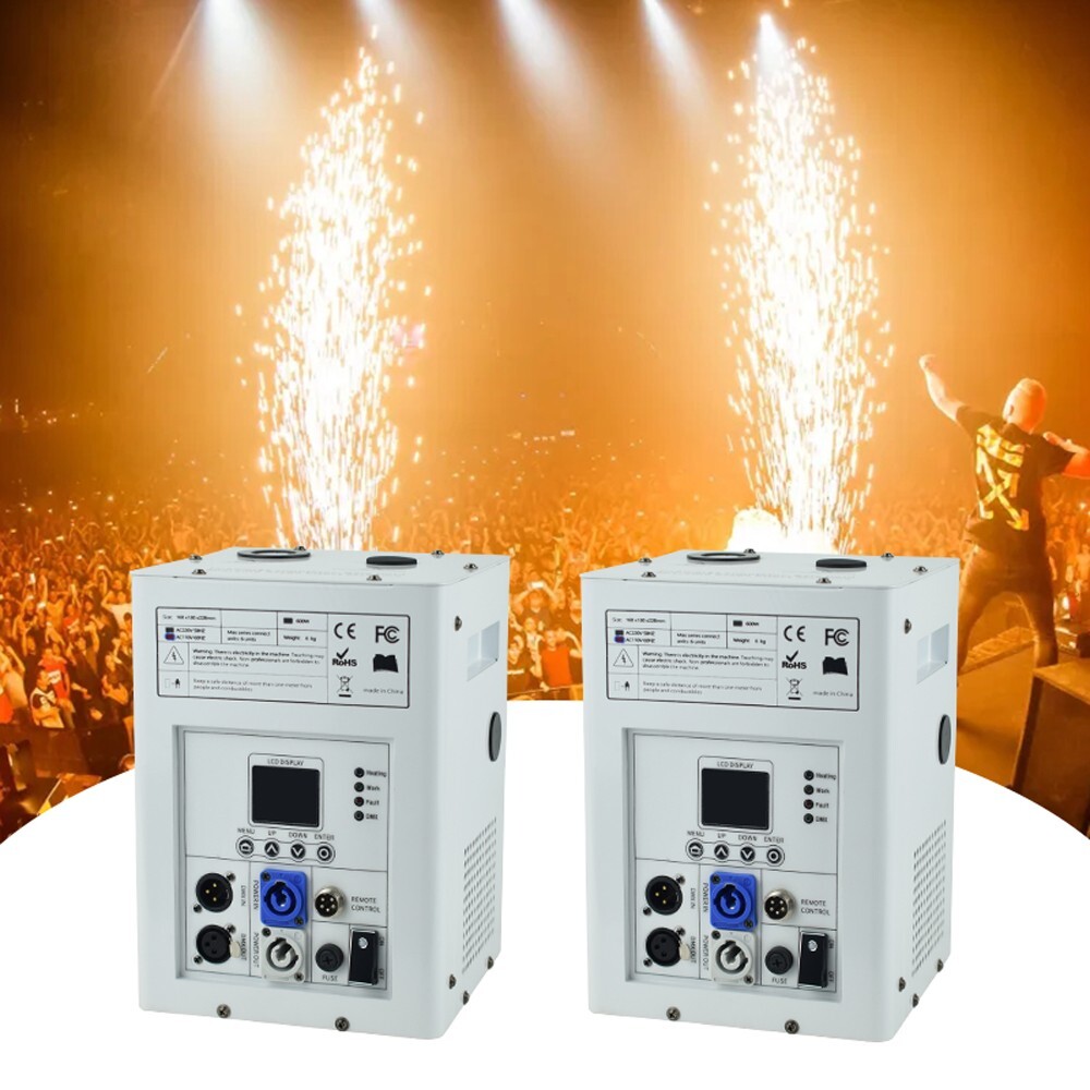 2pcs Cold Spark Machine 750W Stage Effect DMX Firework DJ Wedding 6.6-13ft Spark