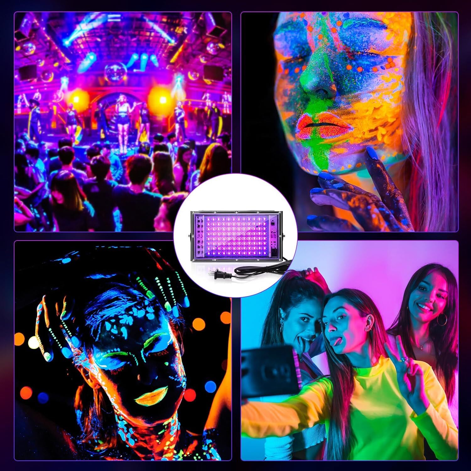 AC110V/ 220V Blacklight UV Floodlight Ultraviolet Stage Lamp for Bar Dance Party