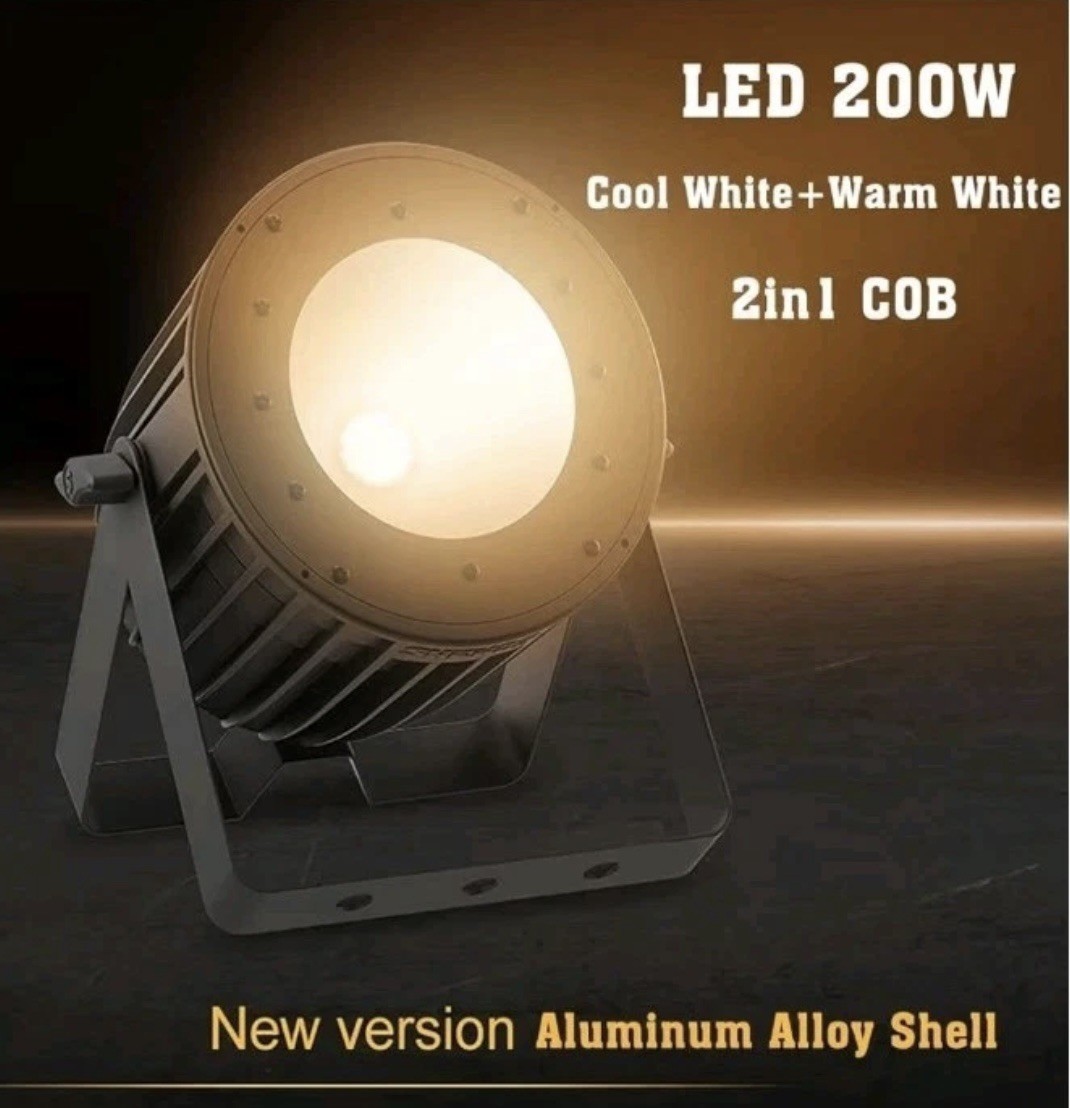 SHEHDS LED 200W COB Par Light Warm+Cool White 2in1 For Stage Event lighting