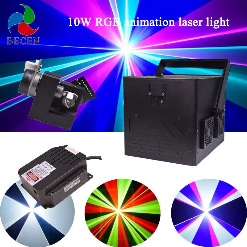 BECEN 10W RGB ILDA Animation 40K Laser Light for Disco DJ Club Party Stage Light