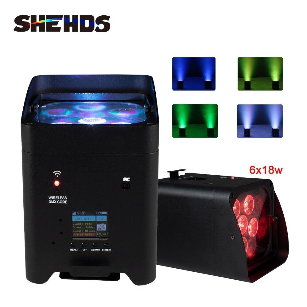 6x18w RGBWA+UV 6in1 Wireless Battery LED Par Light Wifi APP Smart Bar Stage KTV