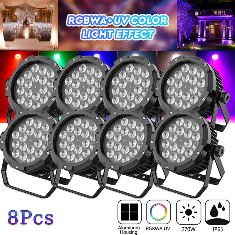 Outdoor 270W Waterproof RGBWA+UV LED Par Light DMX Stage Wash Beam DJ Lighting