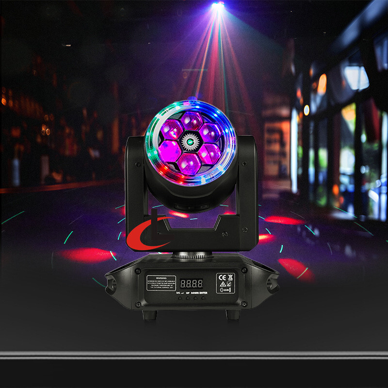 6pcs 15W RGBW 4in1 Bee Eye Moving Head LED Running Effect 50MW G/R Laser Lights