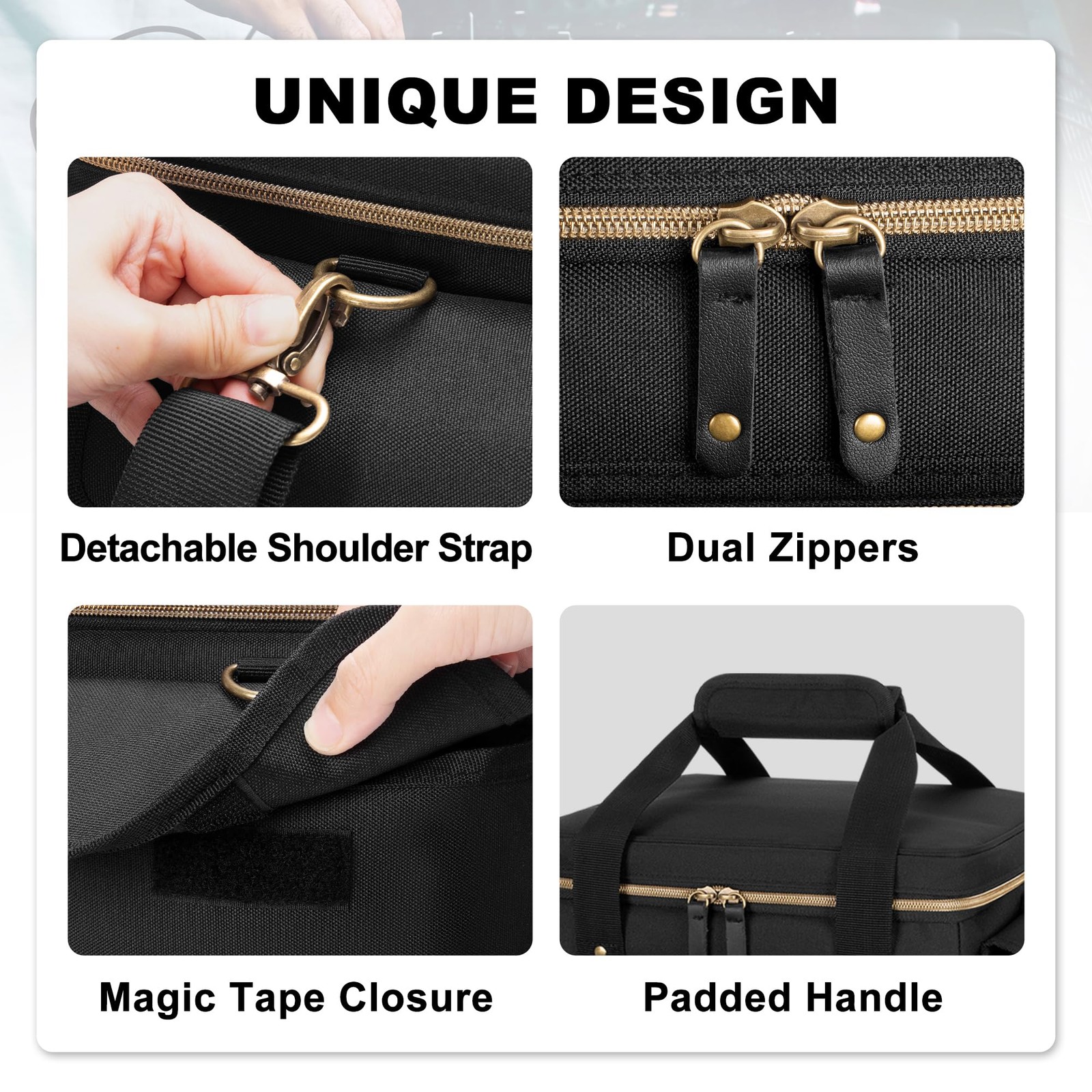 DJ Cable File Bag with Detachable Dividers, Small Gig Cable Bag for Cords, DJ…