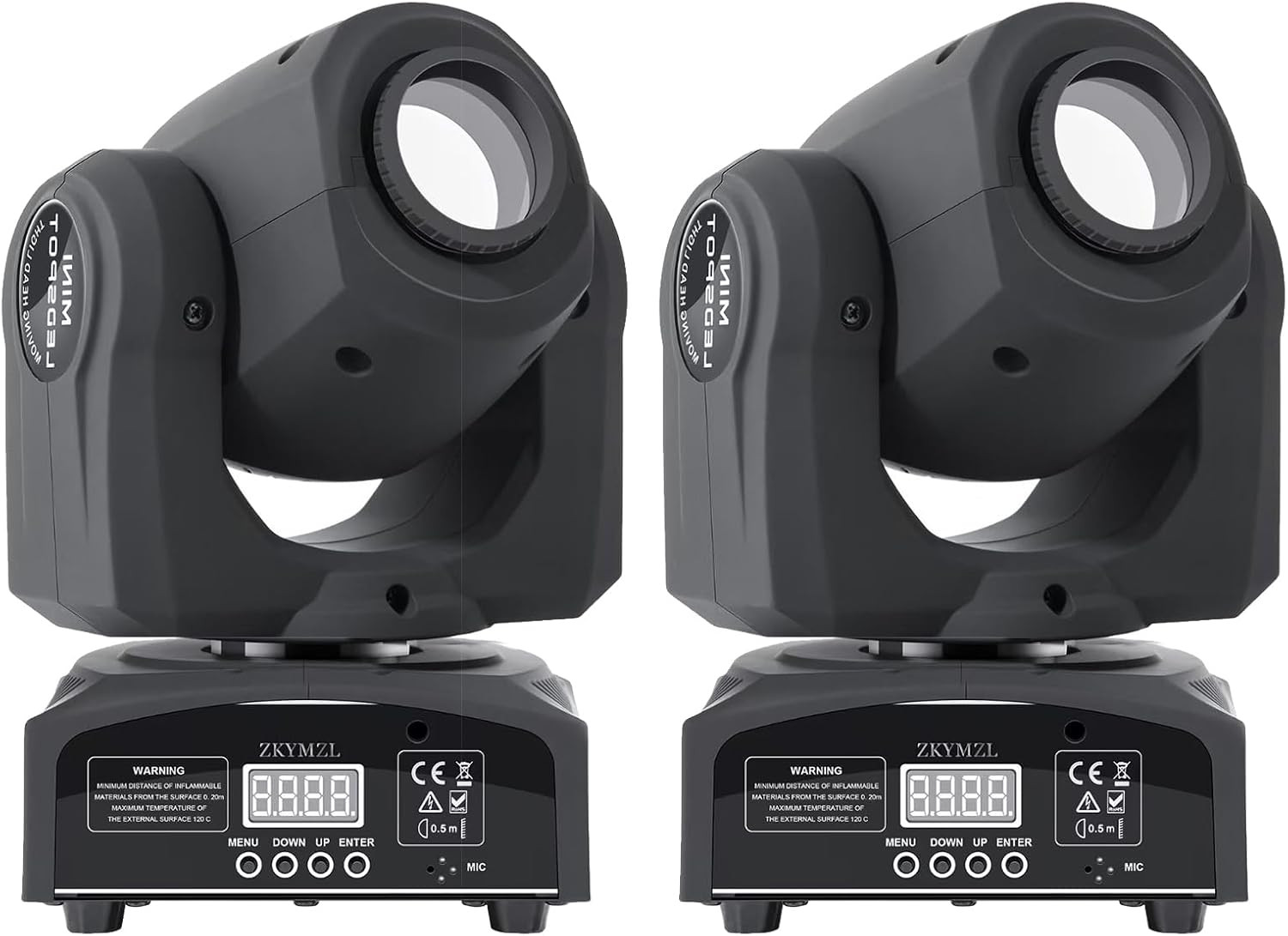 2 PCS 25W LED Moving Head DJ Lights 8 Gobos, 8 Colors, 9/11 Channels, DMX 512