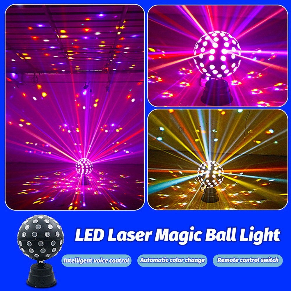 Stage Disco LED Stage Rotating Light DJ Ball Sound Activated RGB Strobe Lights
