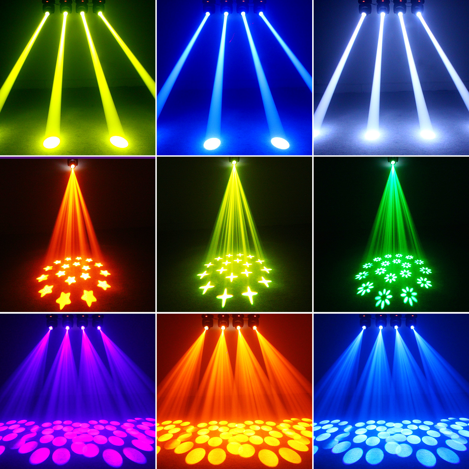 2X 150W LED Moving Head Lights 18 Prism RGBW Gobo Beam Stage Light DJ Disco DMX