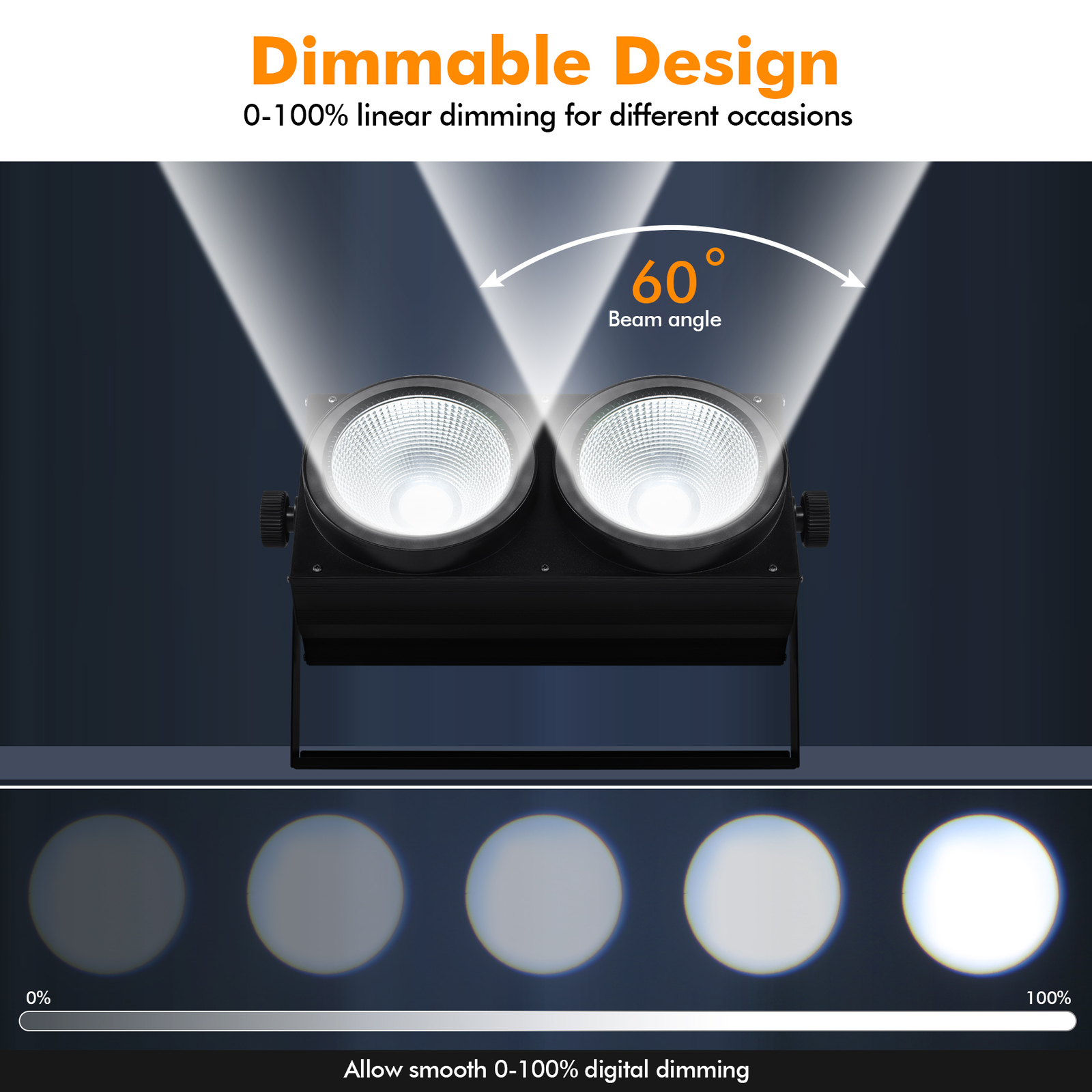 200W COB LED Par Light DMX Stage Audience Blinder Light RGB Warm Cool White