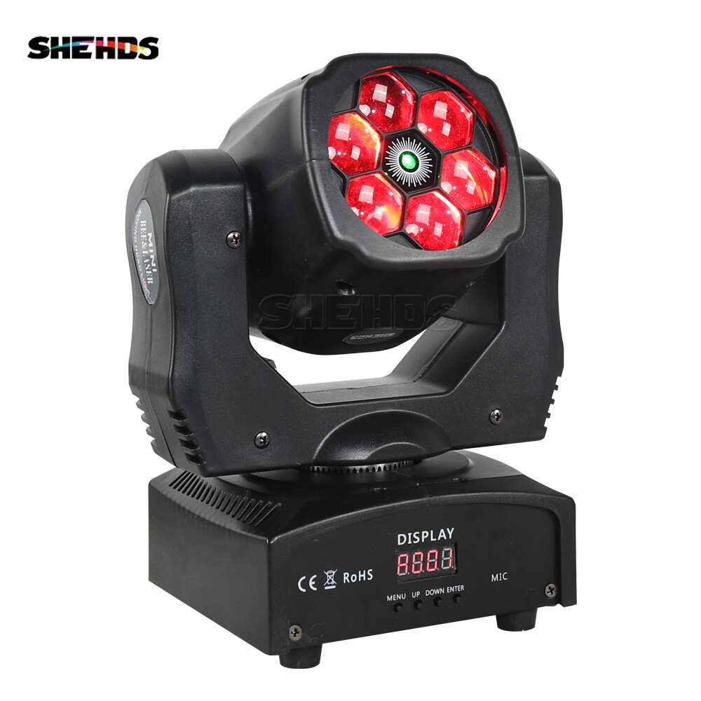 SHEHDS 2Pcs 6x15w LED Beam Wash Laser 6x15w RGBW Moving Head Lighting KTV Party
