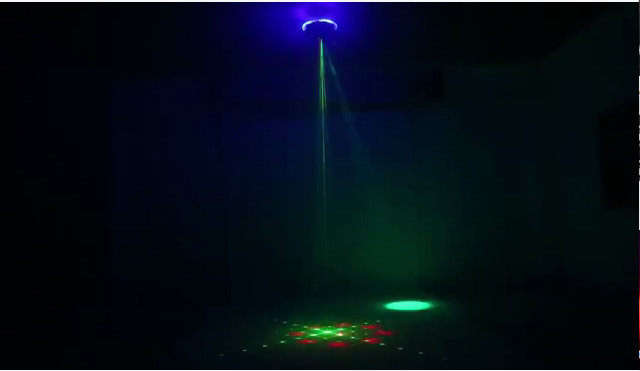 4 in 1 LED Laser Light RGBY 48 Patterns Gobos Karaoke Lighting Activated Sound