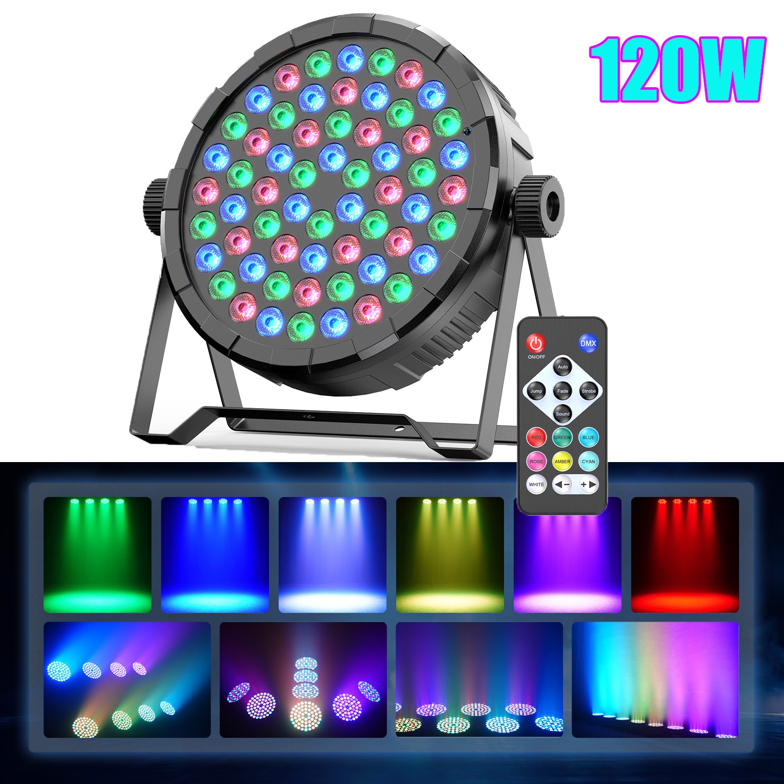 120W RGB Stage Par Light LED DMX DJ Light Strobe Light Beam Wash Lighting Show