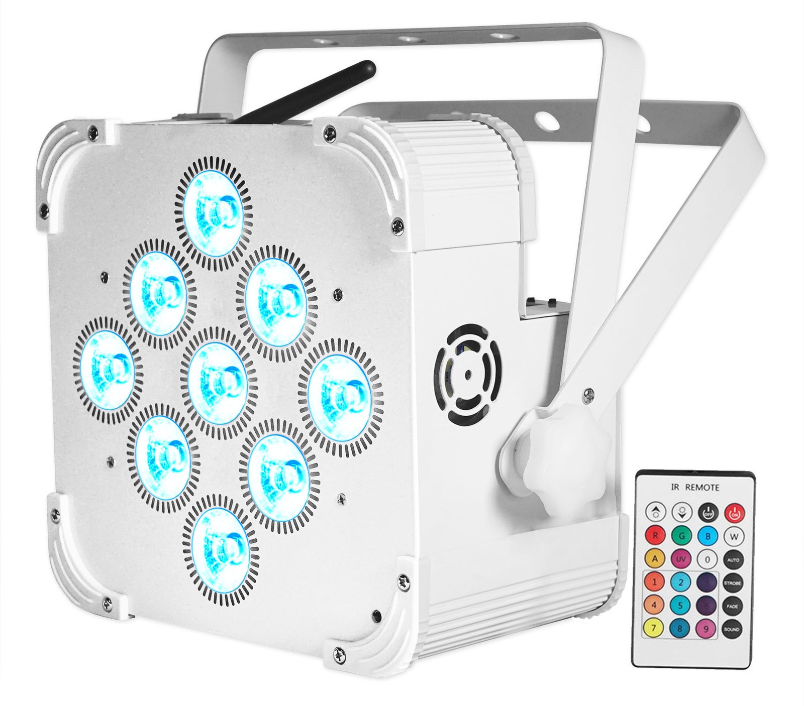 10 Rockville BEST PAR 60 White Rechargeable Wash Up-Lights Wireless DMX+RGBWA+UV
