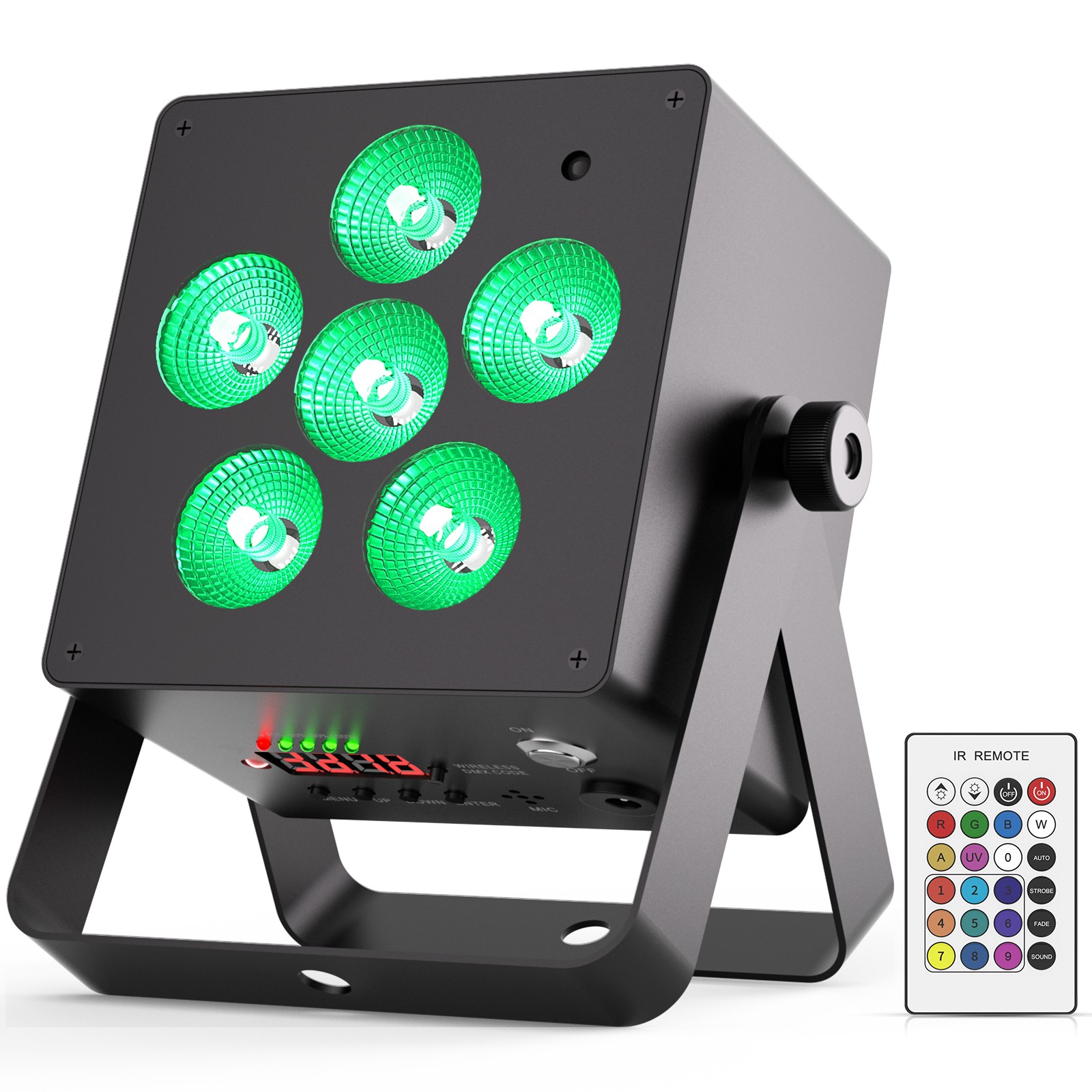 Rechargeable Stage Par Light Wireless 6LED RGBWA UV Uplights DJ Battery DMX APP