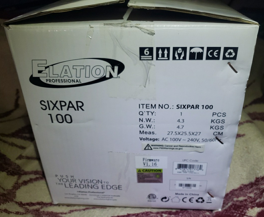 Elation Sixpar 100 7x 12W RGBAW+UV LED Par