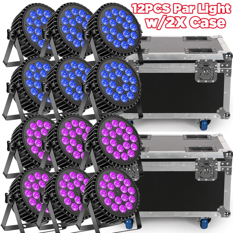 10 PCS RGBW 270W PAR Can Light 18LED Stage Light DMX Party Disco Club Lights
