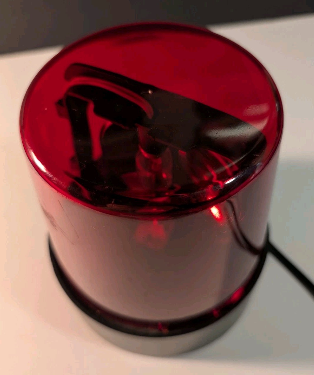 Vintage Red Revolving Beacon Party Light – Police Siren Style Disco Stage…