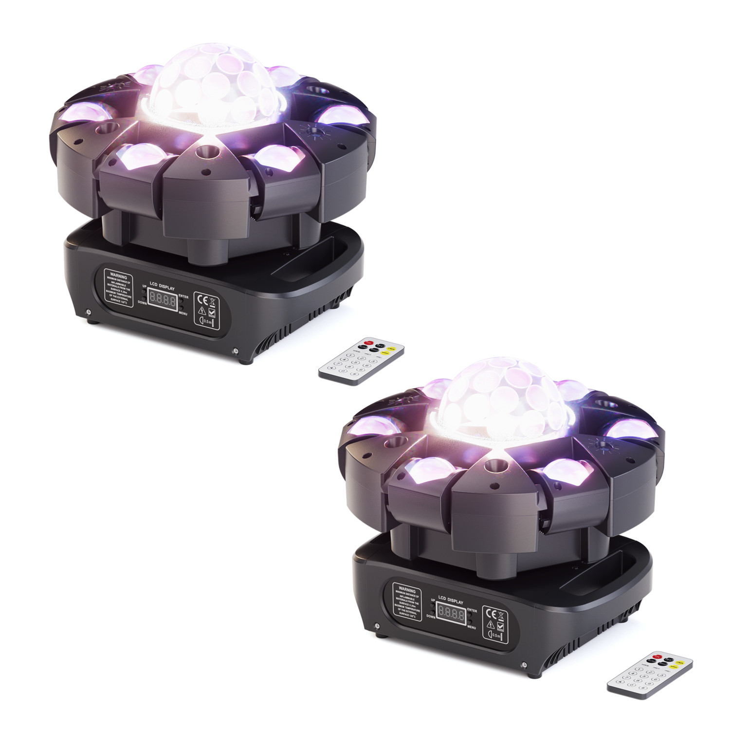 120W 6Arm Laser DJ Stage Light 540° Pan DMX Voice Control RGBW LED w/Remote