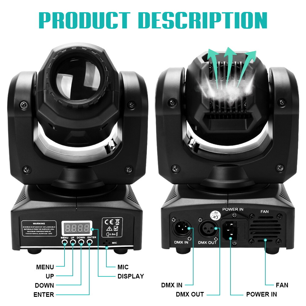 150W Beam 8Gobos Moving Head Lights Aluminum Alloy Stage Lighting Prism Effect