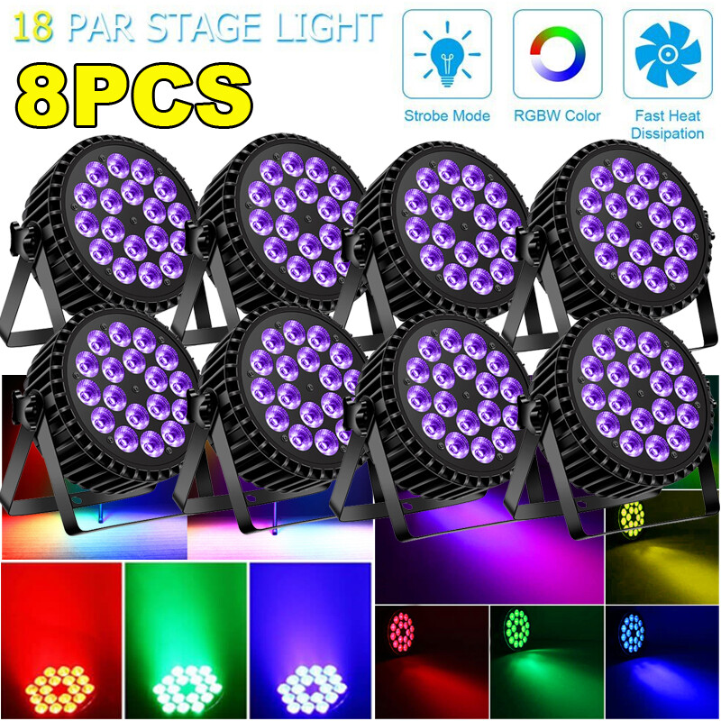 270W 18LED PAR Lights RGBW Stage Lighting DMX DJ Disco Party Show Light W/Stand