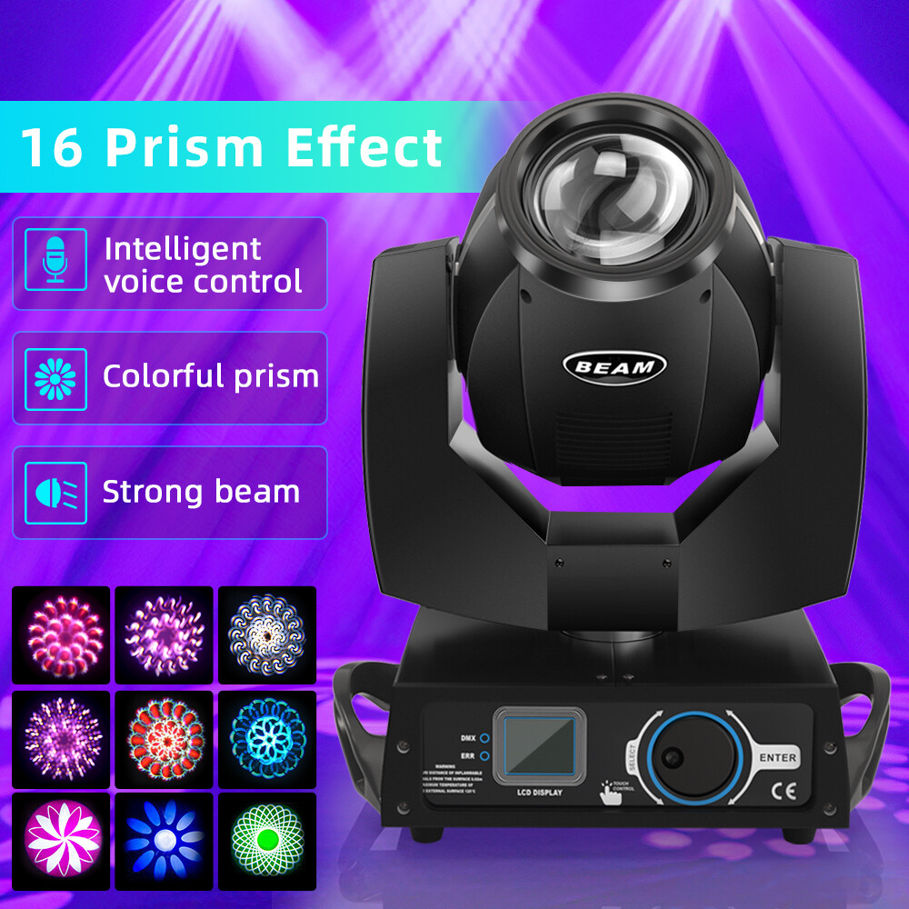 7R 230W Zoom Moving Head Beam Sharpy Light 24Prism DMX16Ch Stage Touch Screen