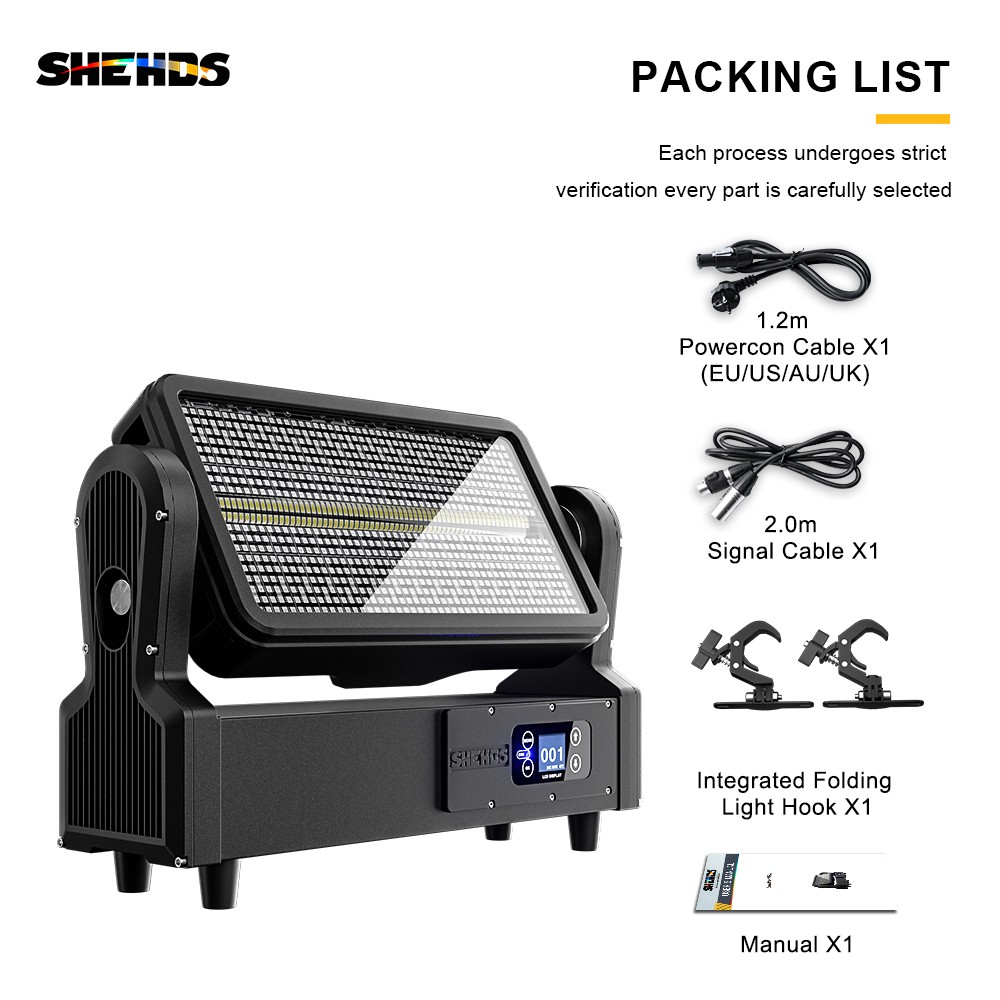 SHEHDS IP65 Waterproof LED 1000W RGB Strobe Moving Head Light For Bar Club Party