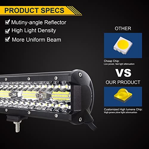 LED Light Bar Spot Flood Combo, Waterproof, Adjustable Mounting 15 inch 300W