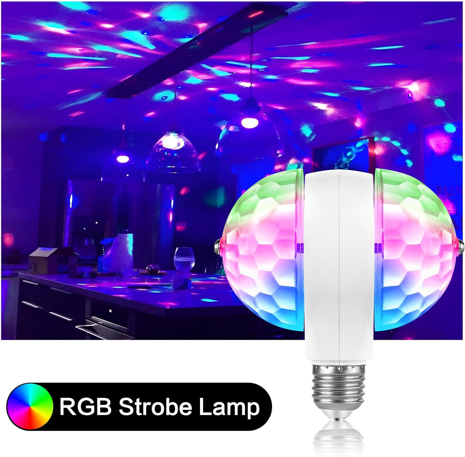 Disco Lights for Parties, Colorful Magic Ball Lights with 2 Light Bulbs | RGB LE